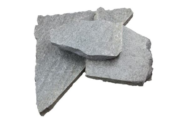 Polygonalplatte Gneis Luserna, spaltrau, grau