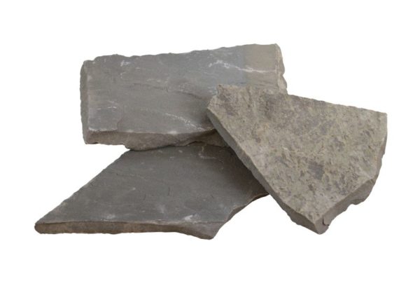 Polygonalplatte Sandstein Osum, spaltrau, grau-grün